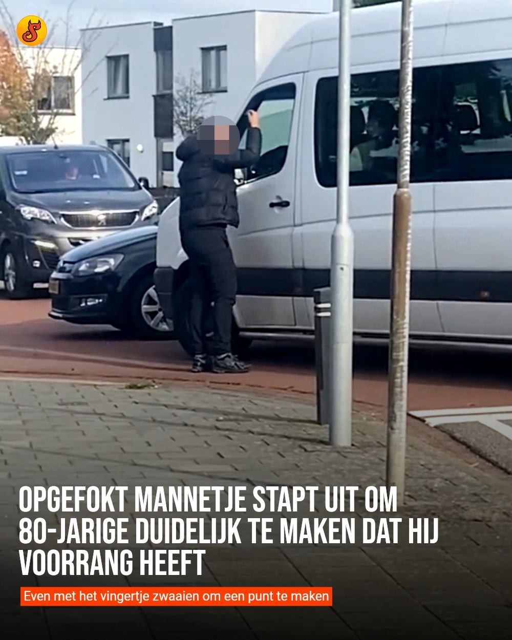 Opgefokt mannetje stapt uit om 80-jarige duidelijk te maken dat hij voorrang heeft