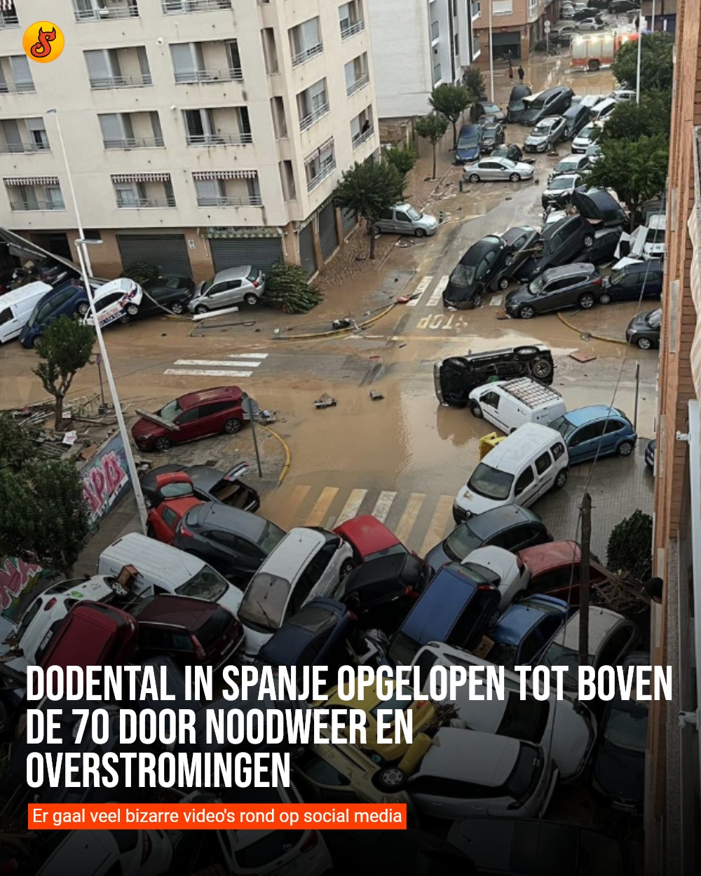 Dodental in Spanje opgelopen tot boven de 70 door noodweer en overstromingen