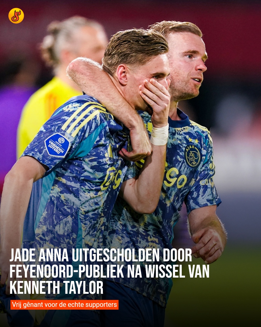 Jade Anna uitgescholden door Feyenoord-publiek na wissel van Kenneth Taylor