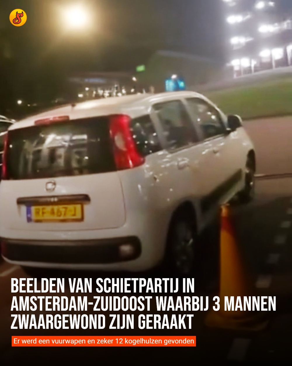 Beelden van schietpartij in Amsterdam-Zuidoost waarbij 3 mannen zwaargewond zijn geraakt
