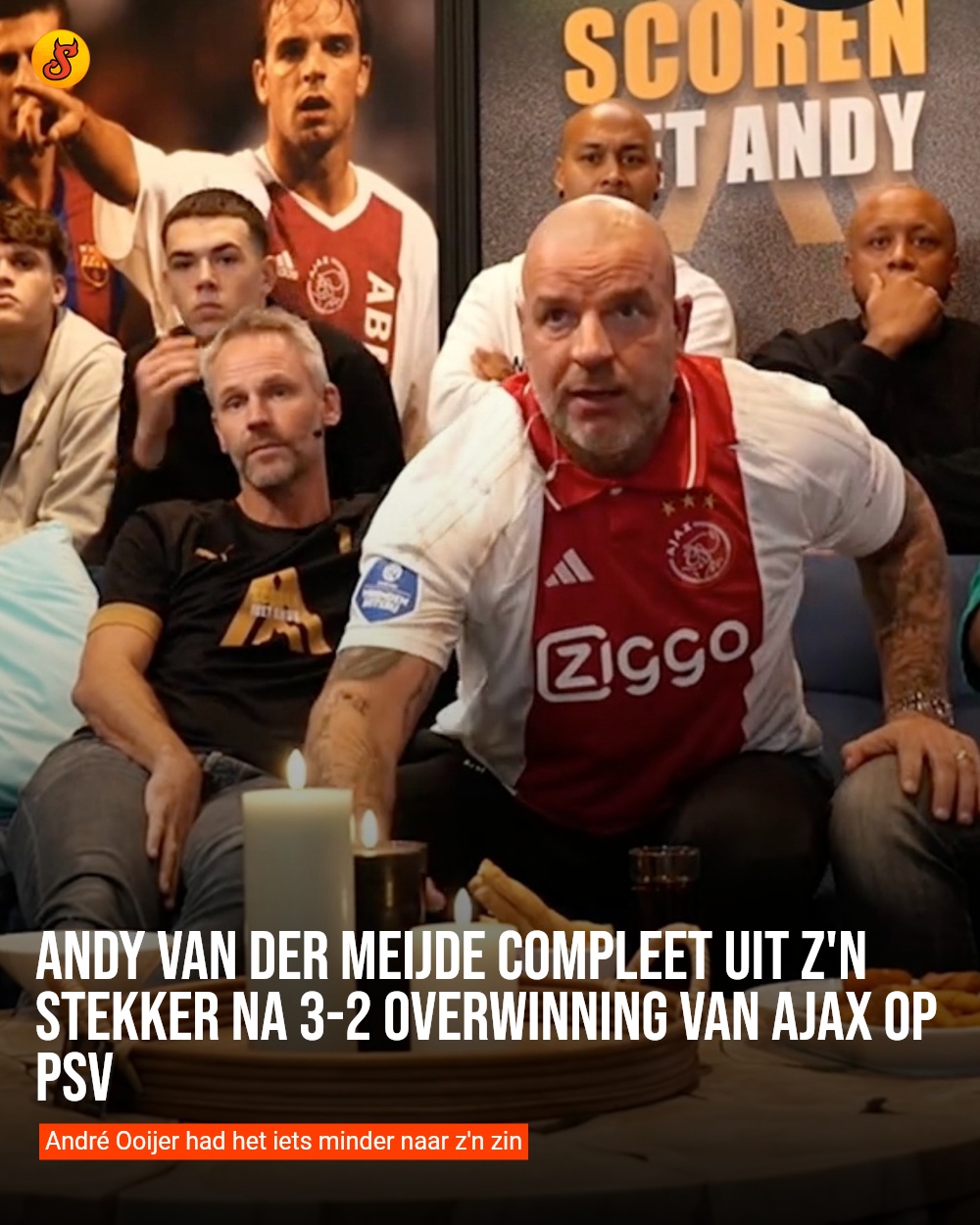 Andy van der Meijde compleet uit z'n stekker na 3-2 overwinning van Ajax op PSV