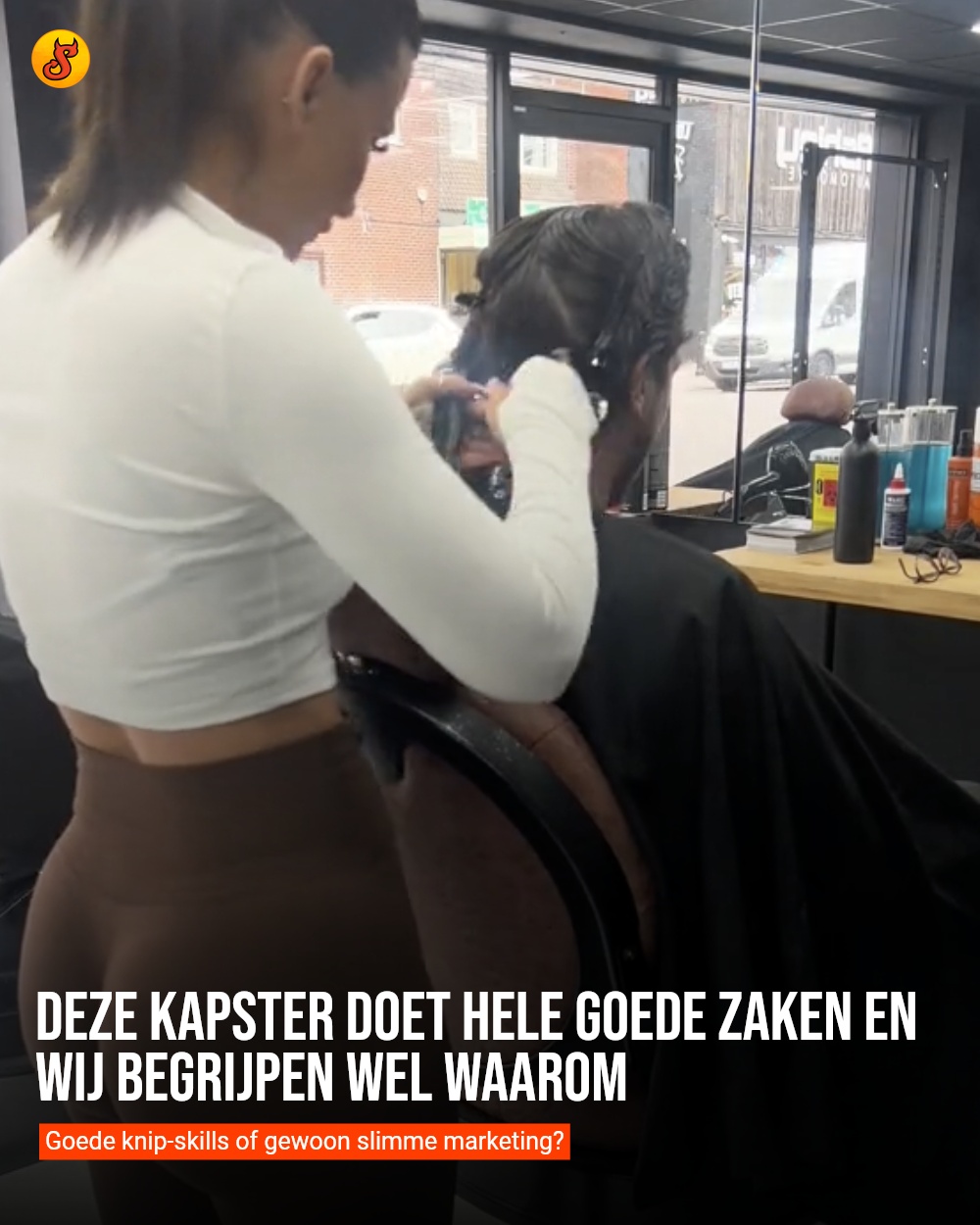Deze kapster doet hele goede zaken en wij begrijpen wel waarom