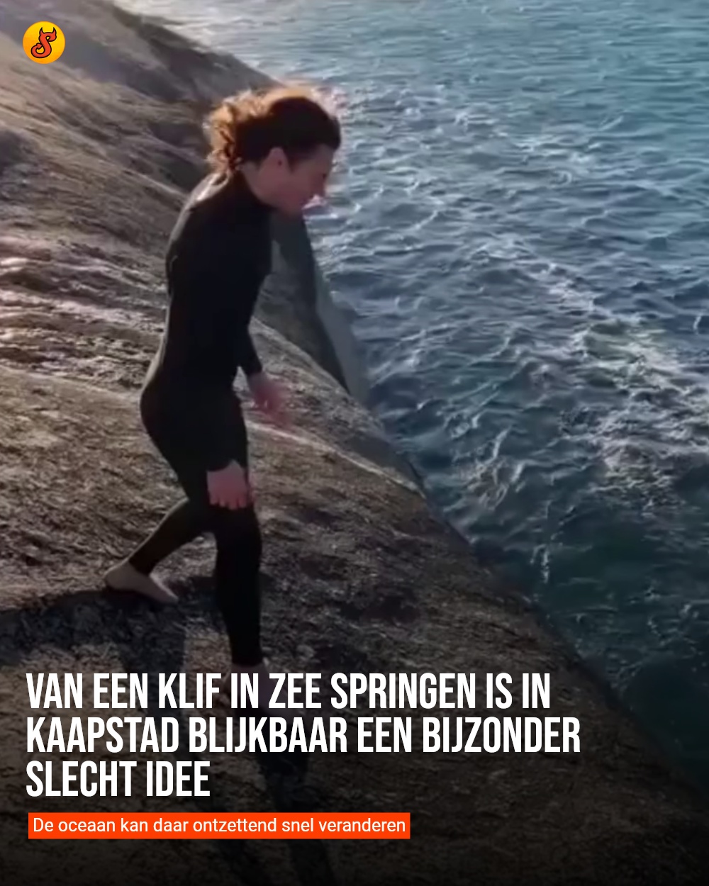 Van een klif in zee springen is in Kaapstad blijkbaar een bijzonder slecht idee