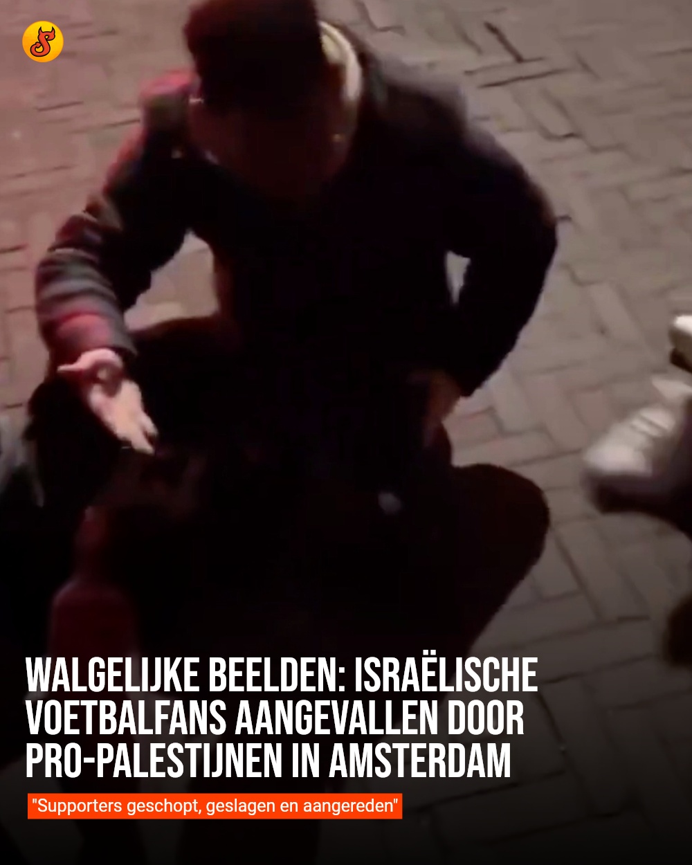 Walgelijke beelden: Israëlische voetbalfans aangevallen door pro-Palestijnen in Amsterdam