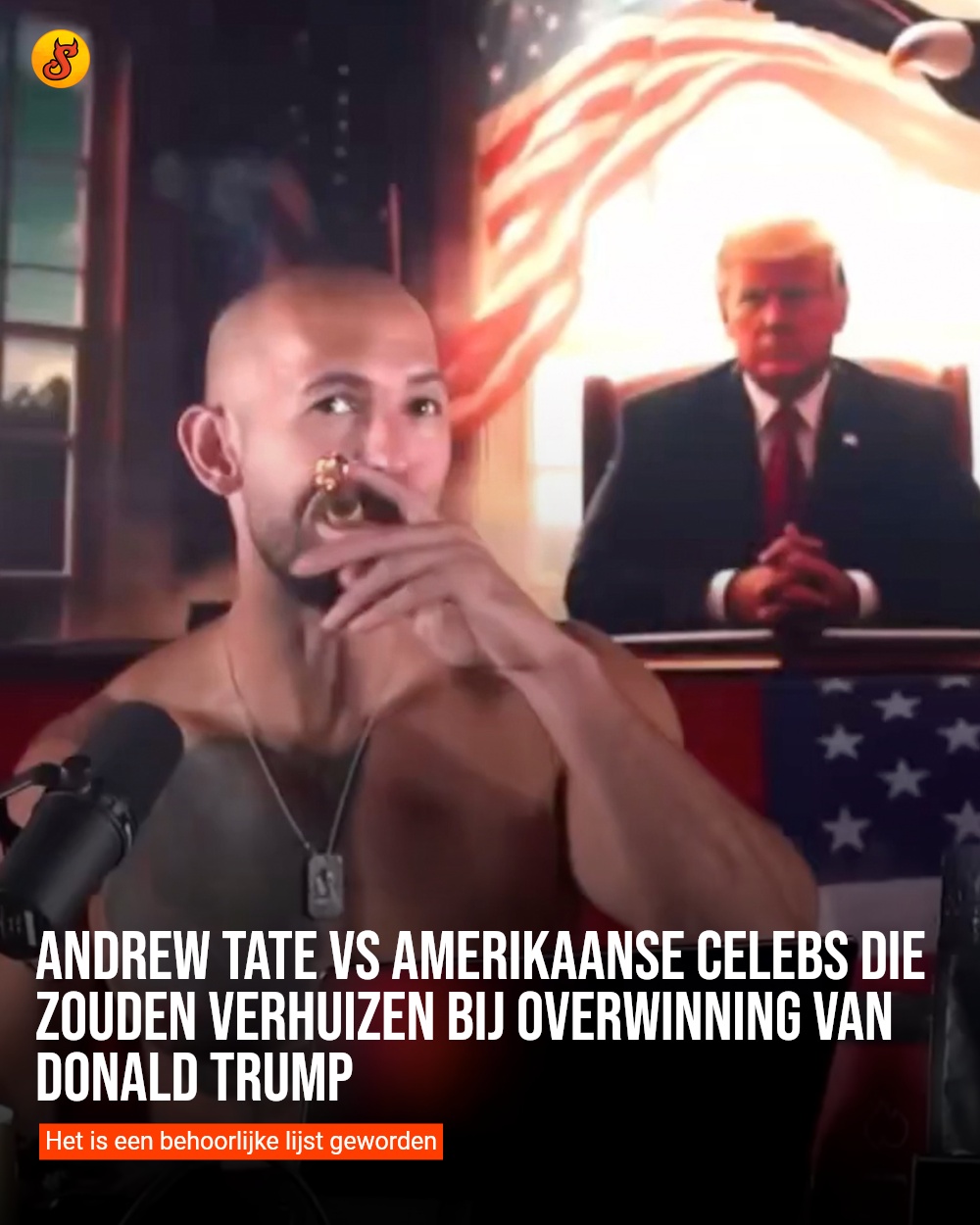Andrew Tate vs Amerikaanse celebs die zouden verhuizen bij overwinning van Donald Trump