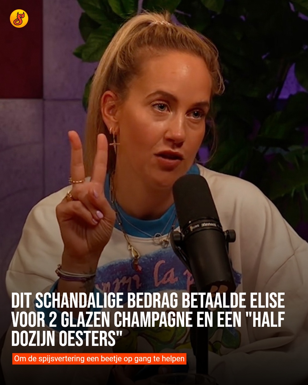 Dit schandalige bedrag betaalde Elise voor 2 glazen Champagne en een "half dozijn oesters"