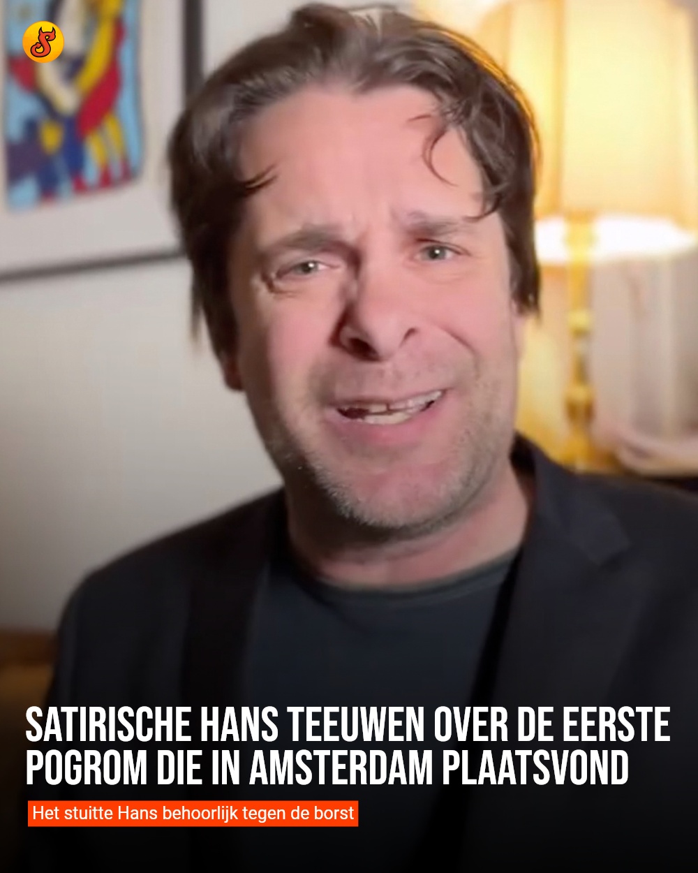 Satirische Hans Teeuwen over de eerste pogrom die in Amsterdam plaatsvond