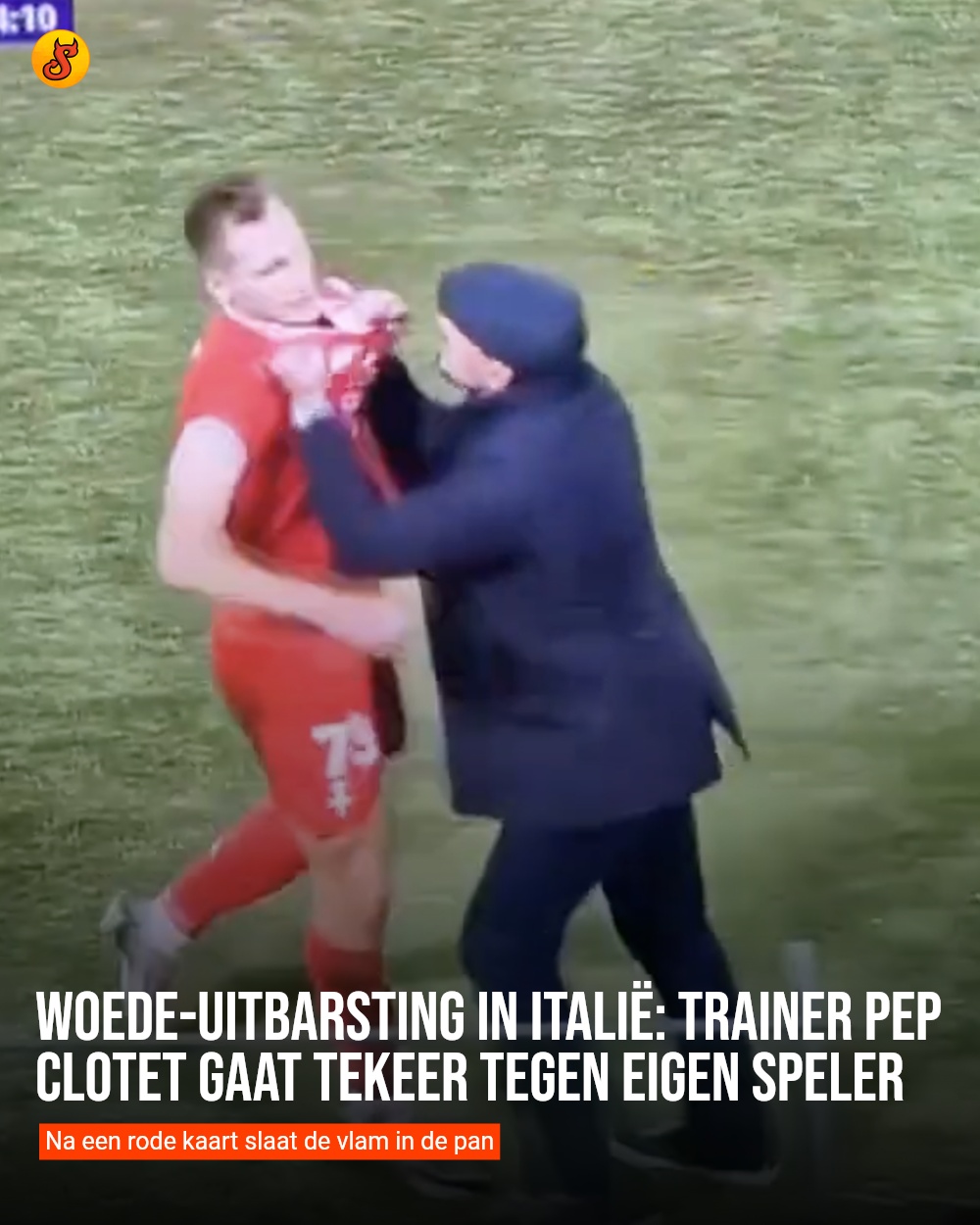 Woede-uitbarsting in Italië: Trainer Pep Clotet gaat tekeer tegen eigen speler