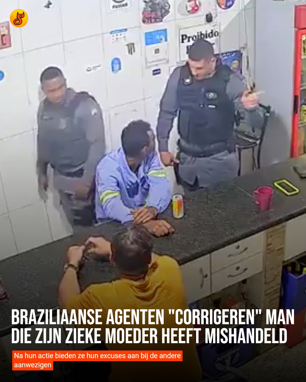 Braziliaanse agenten "corrigeren" man die zijn zieke moeder heeft mishandeld