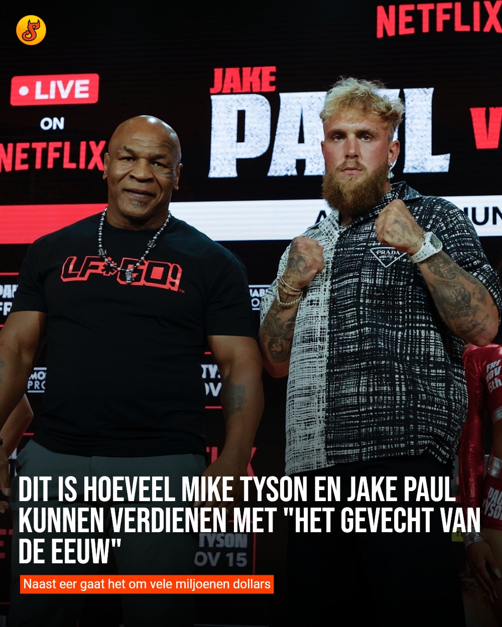 Dit is hoeveel Mike Tyson en Jake Paul kunnen verdienen met "het gevecht van de eeuw"