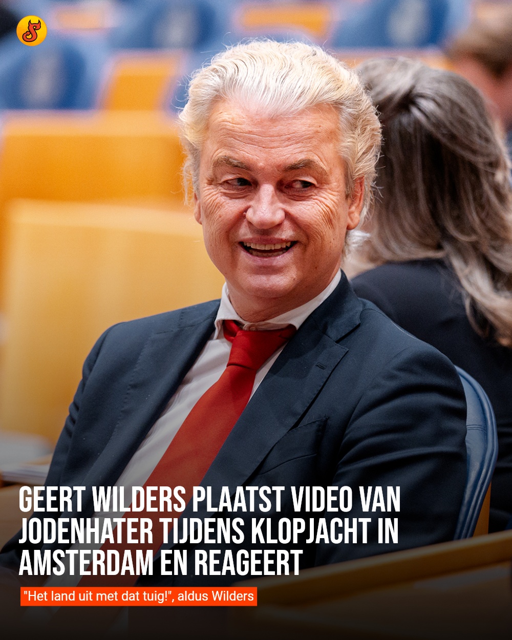 Geert Wilders plaatst video van jodenhater tijdens klopjacht in Amsterdam en reageert