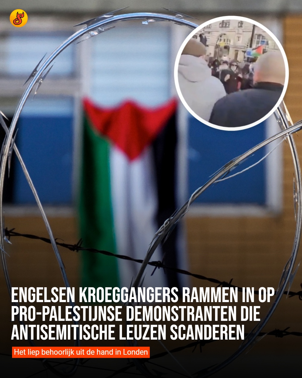 Engelsen kroeggangers rammen in op Pro-Palestijnse demonstranten die antisemitische leuzen scanderen