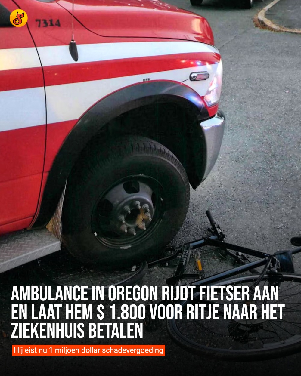 Ambulance in Oregon rijdt fietser aan en laat hem $ 1.800 voor ritje naar het ziekenhuis betalen