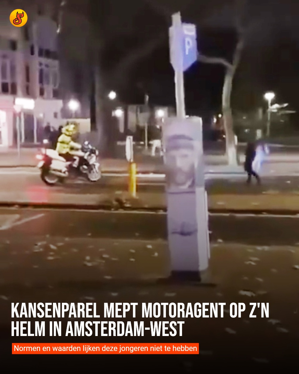 Kansenparel mept motoragent op z'n helm in Amsterdam-West