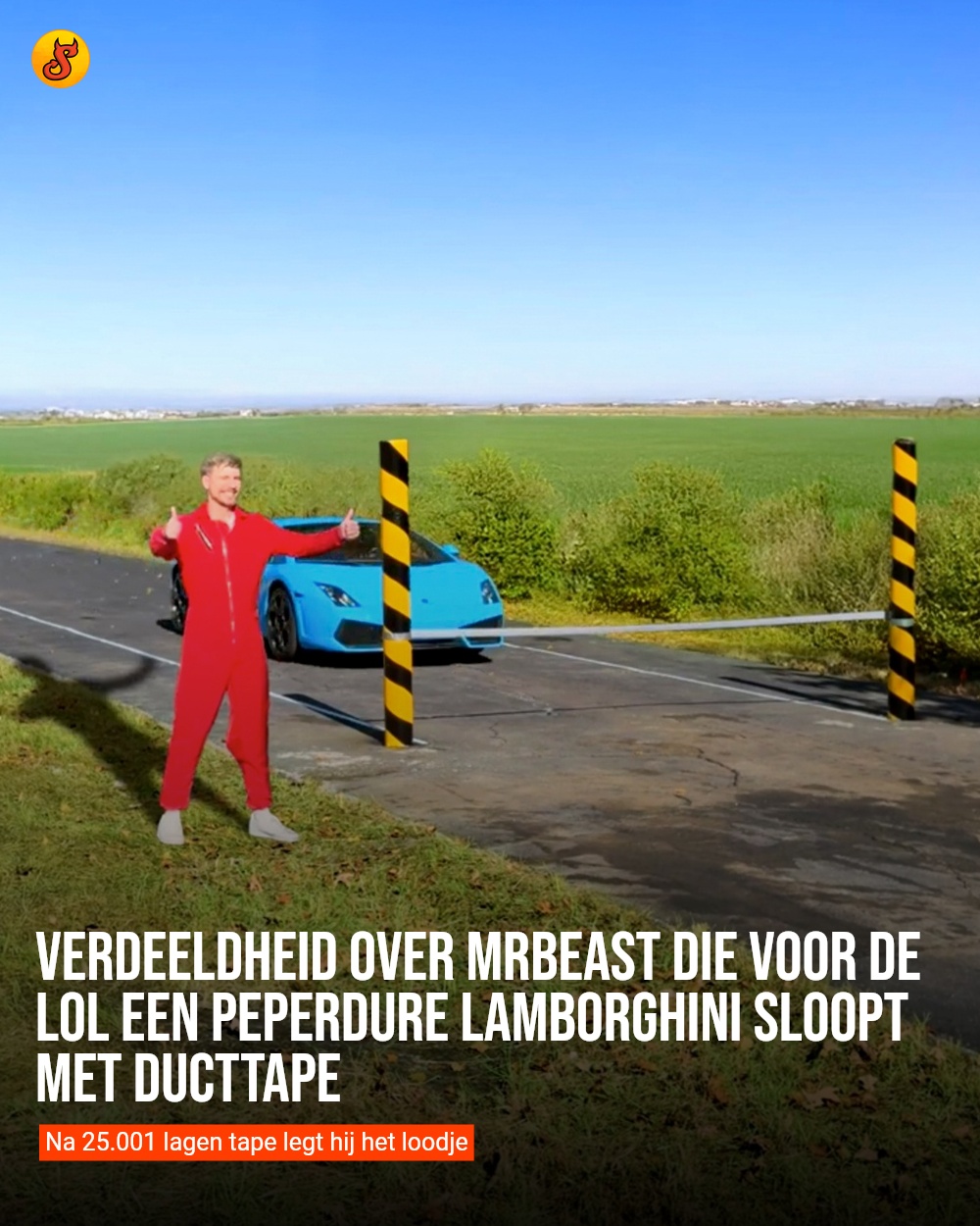 Verdeeldheid over MrBeast die voor de lol een peperdure Lamborghini sloopt met ducttape