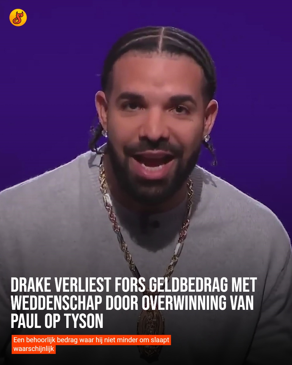 Drake verliest fors geldbedrag met weddenschap door overwinning van Paul op Tyson