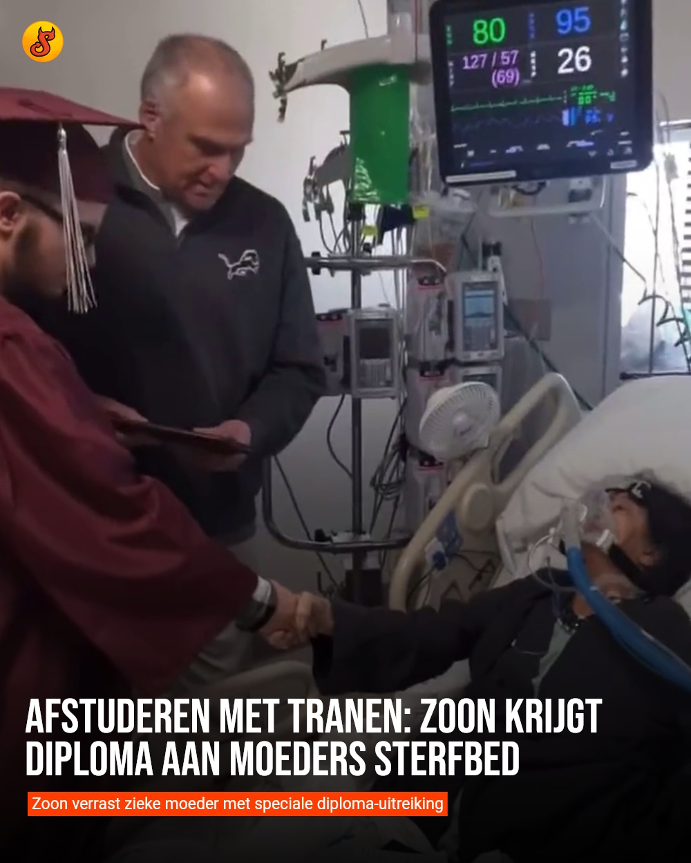 Afstuderen met tranen: zoon krijgt diploma aan moeders sterfbed