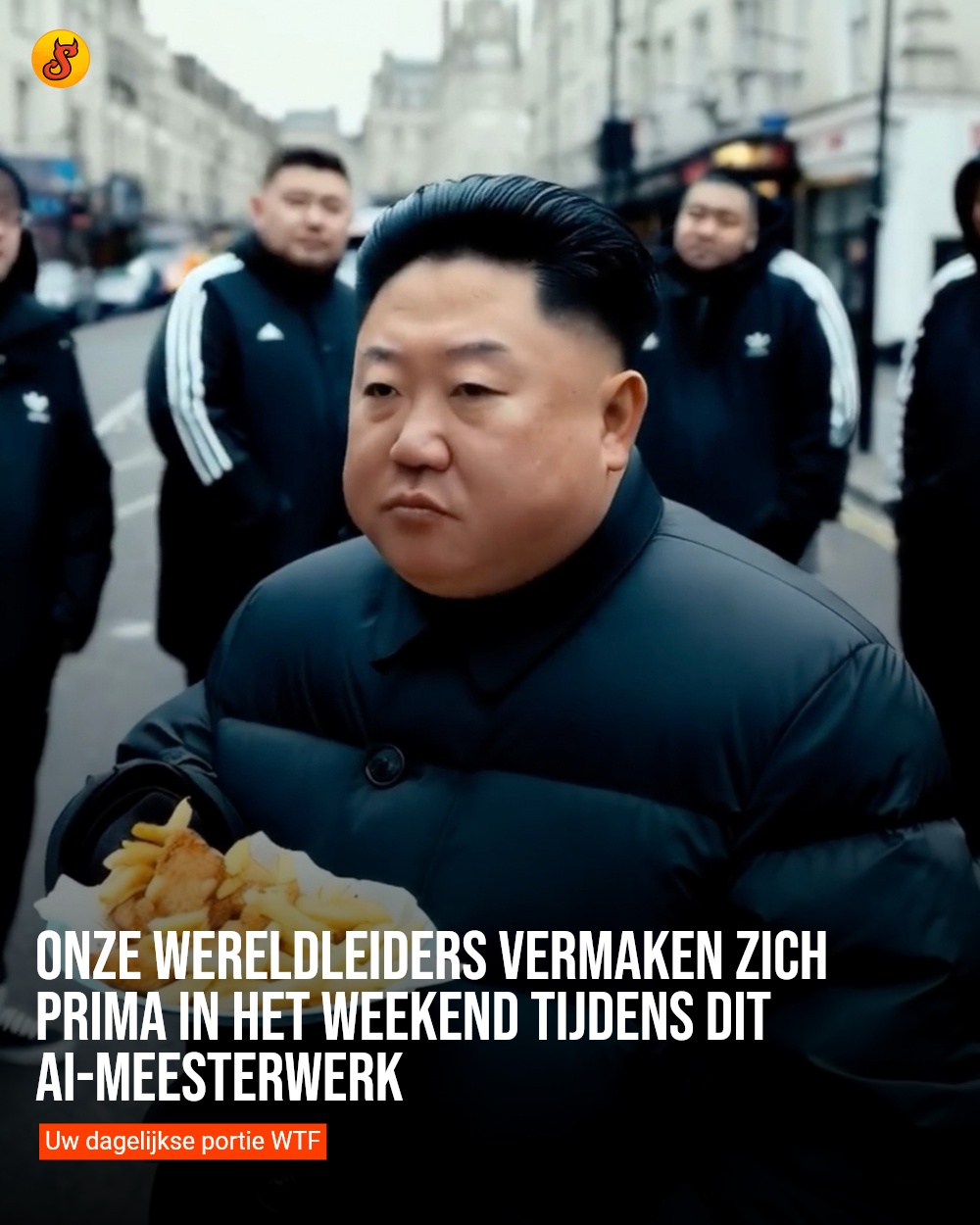 Onze wereldleiders vermaken zich prima in het weekend tijdens dit AI-meesterwerk