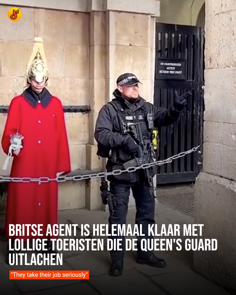 Britse agent is helemaal klaar met lollige toeristen die de Queen's Guard uitlachen