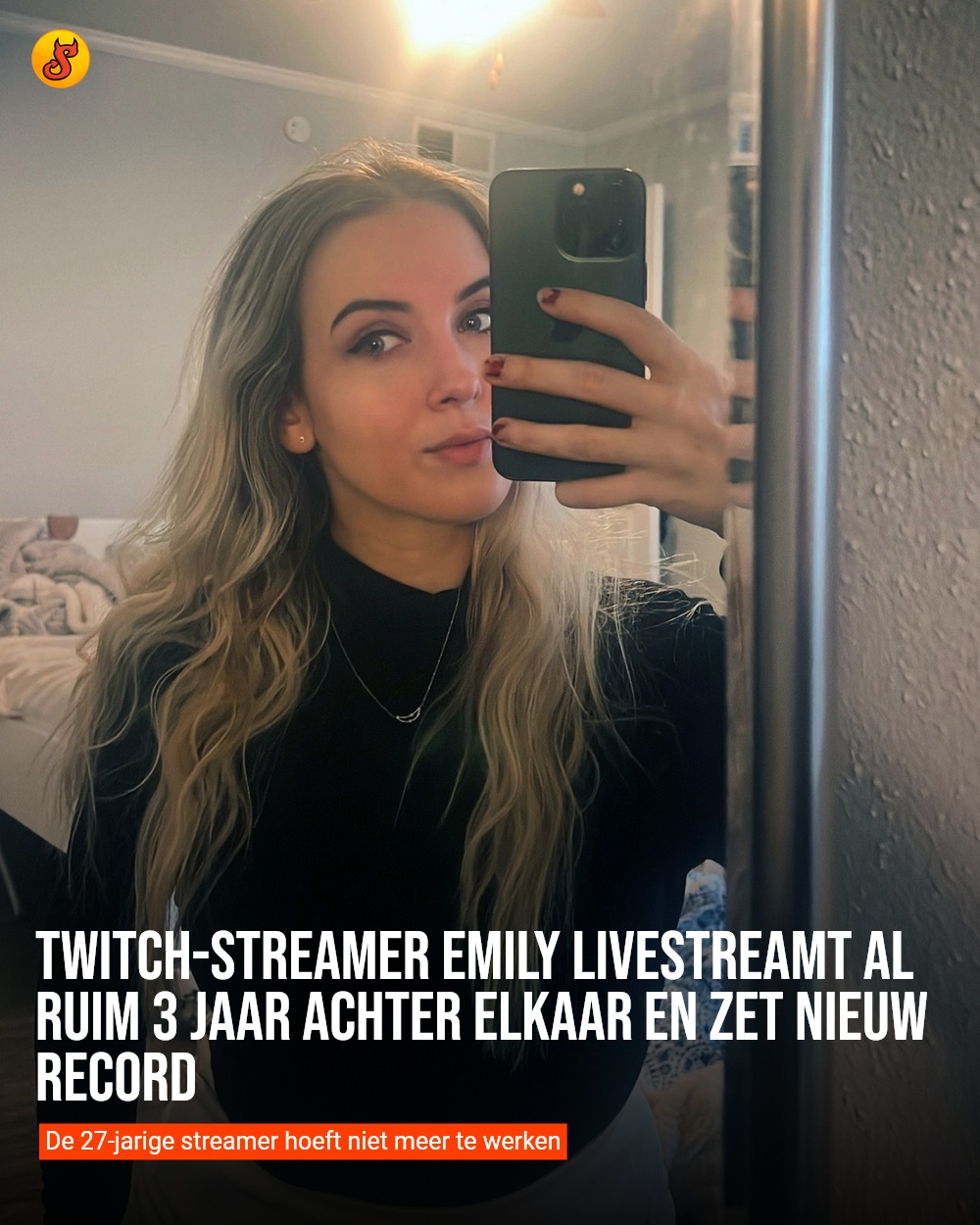 Twitch-streamer Emily livestreamt al ruim 3 jaar achter elkaar en zet nieuw record
