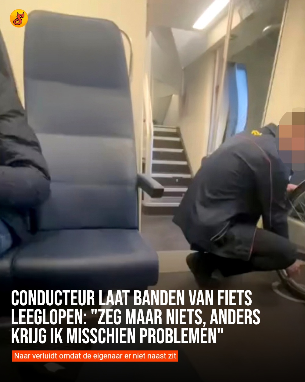 Conducteur laat banden van fiets leeglopen: "Zeg maar niets, anders krijg ik misschien problemen"