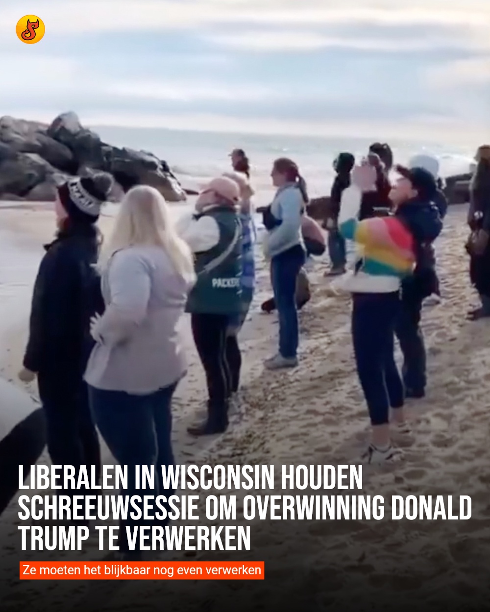 Liberalen in Wisconsin houden schreeuwsessie om overwinning Donald Trump te verwerken