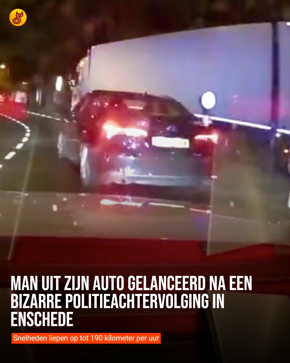 Man uit zijn auto gelanceerd na een bizarre politieachtervolging in Enschede