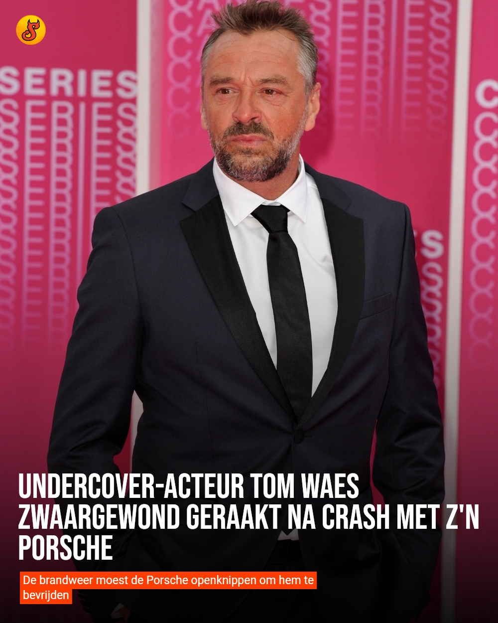 Undercover-acteur Tom Waes zwaargewond geraakt na crash met z'n Porsche
