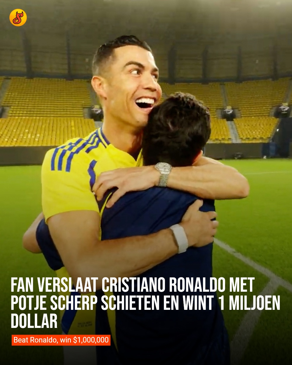 Fan verslaat Cristiano Ronaldo met potje scherp schieten en wint 1 MILJOEN dollar