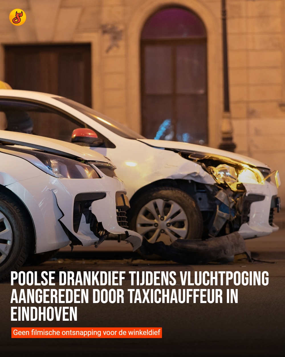 Poolse drankdief tijdens vluchtpoging aangereden door taxichauffeur in Eindhoven