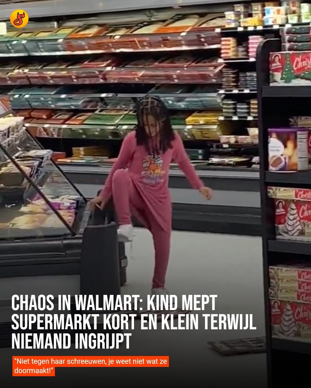 Chaos in Walmart: Kind mept supermarkt kort en klein terwijl niemand ingrijpt