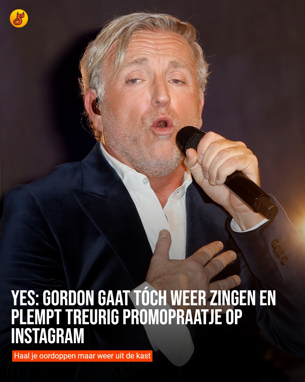 YES: Gordon gaat tóch weer zingen en plempt treurig promopraatje op Instagram