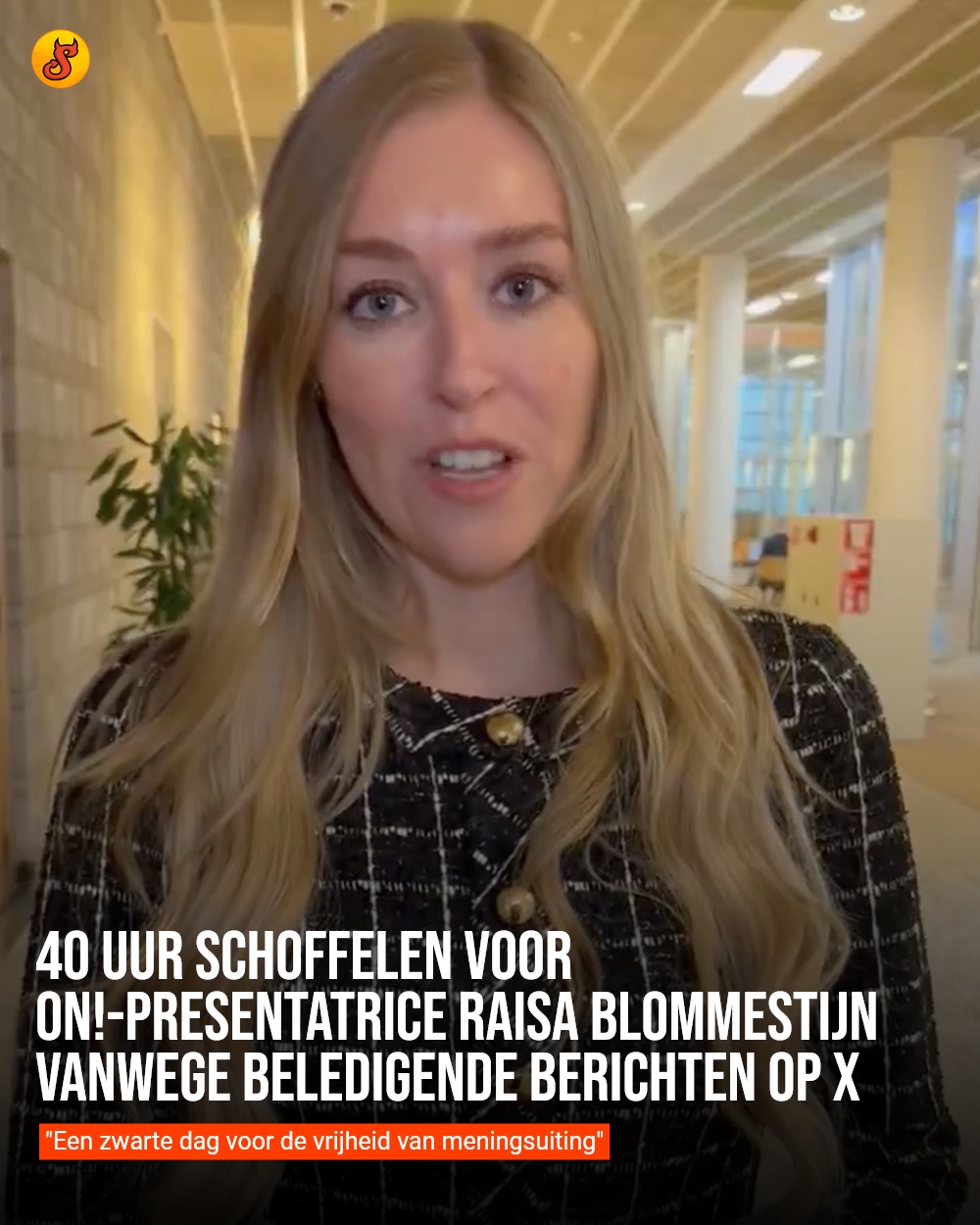 40 uur schoffelen voor ON!-presentatrice Raisa Blommestijn vanwege beledigende berichten op X