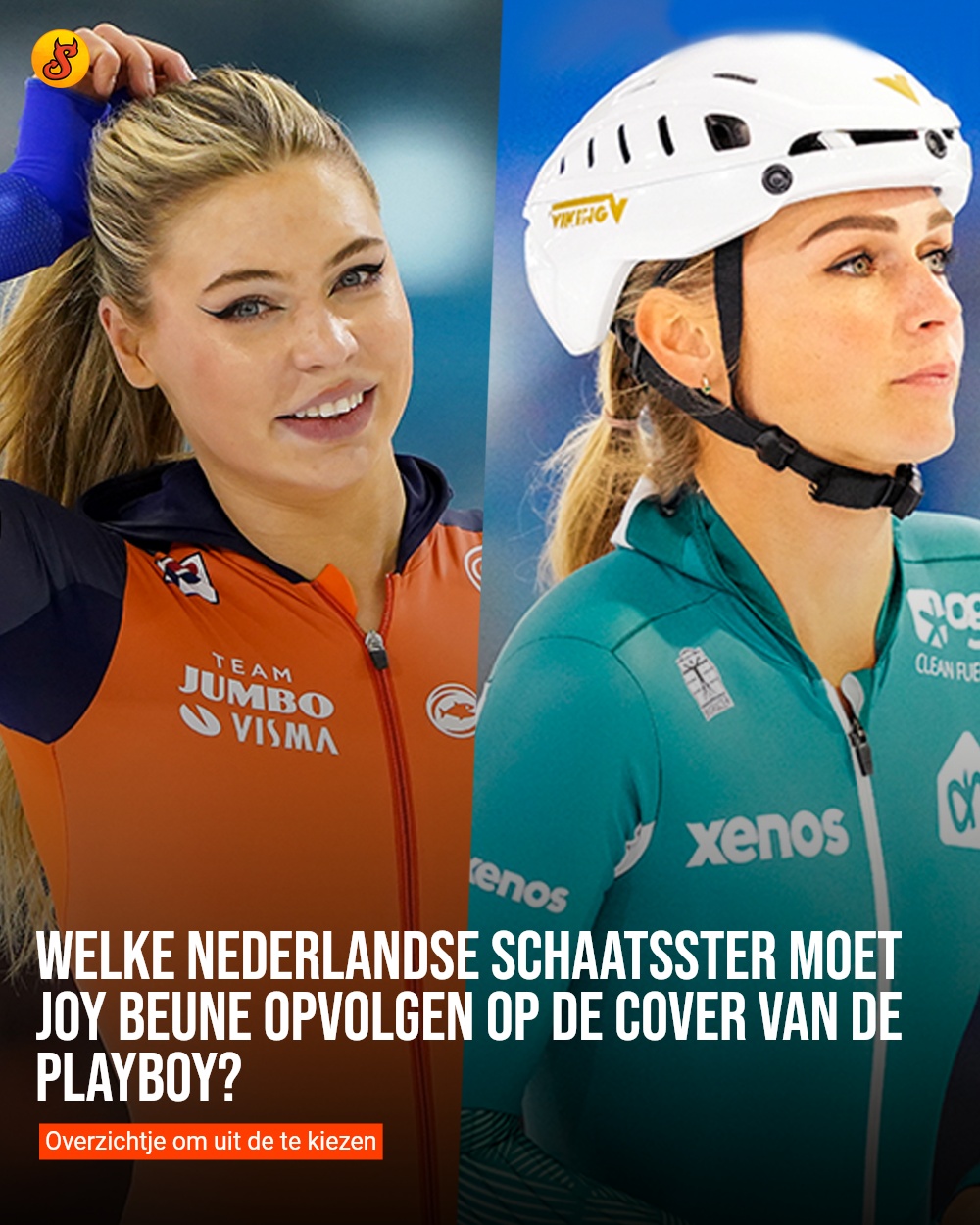 Welke Nederlandse schaatsster moet Joy Beune opvolgen op de cover van de Playboy?