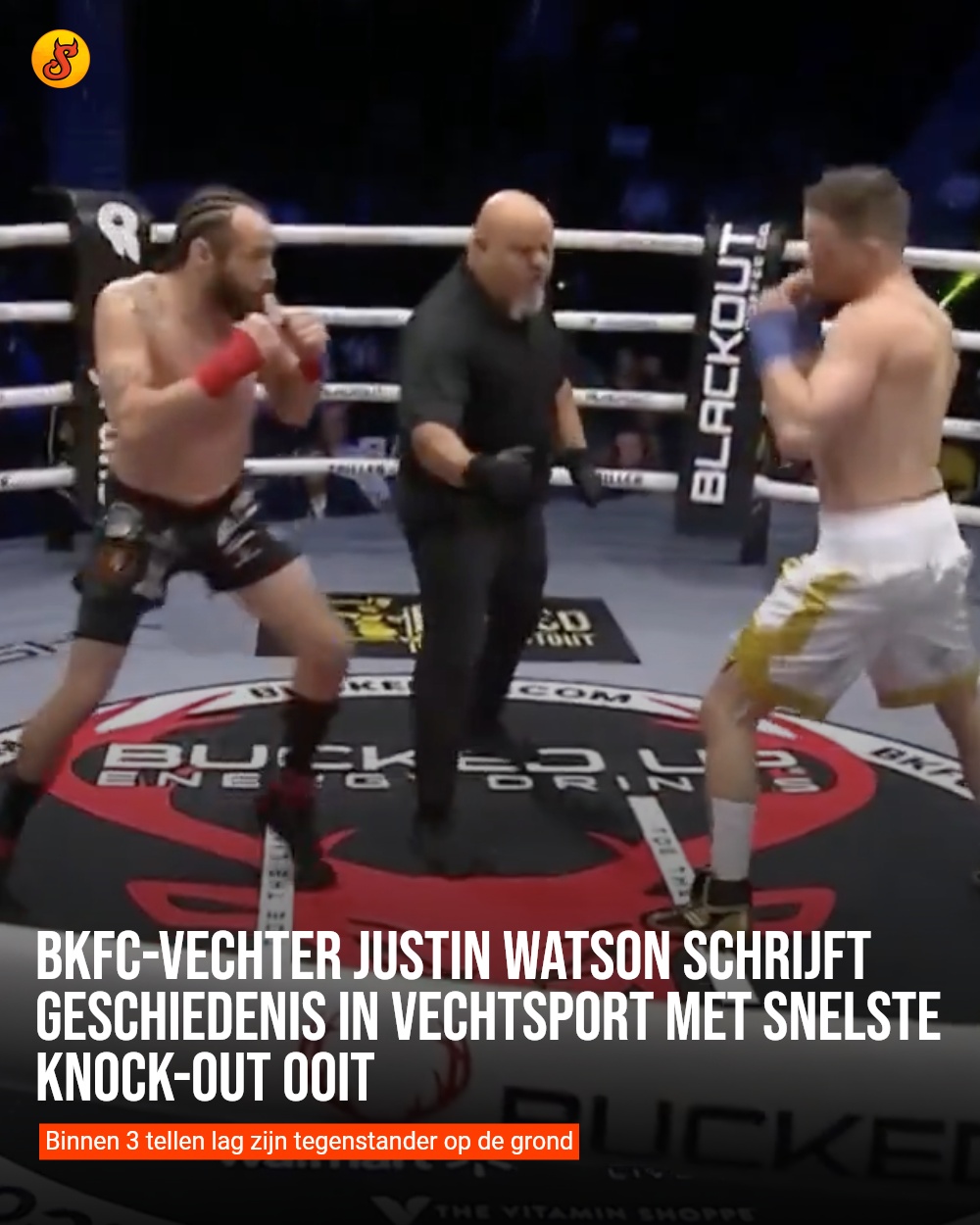 BKFC-vechter Justin Watson schrijft geschiedenis in vechtsport met snelste knock-out ooit
