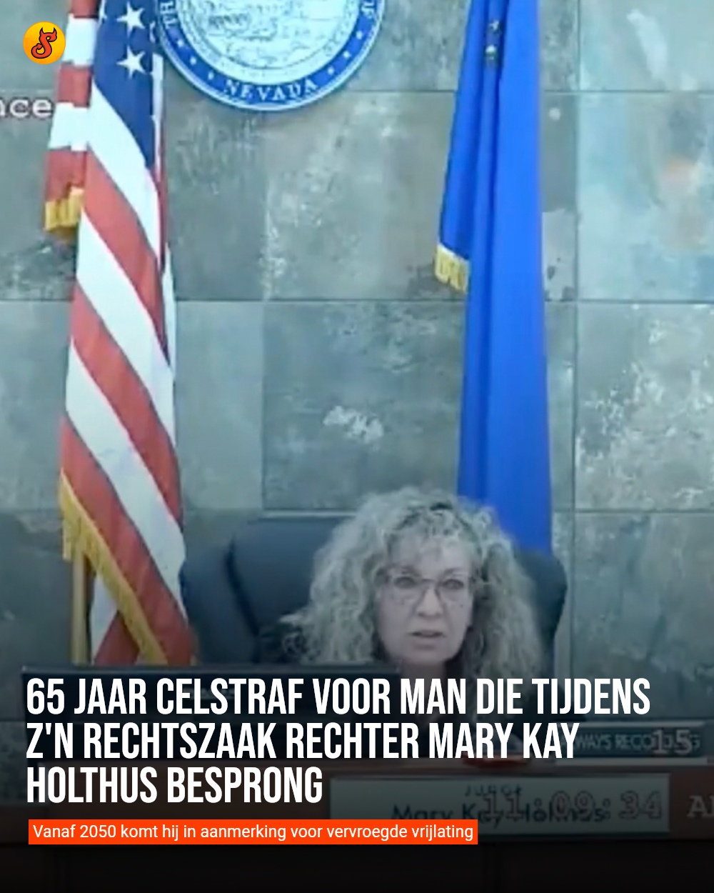 65 jaar celstraf voor man die tijdens z'n rechtszaak rechter Mary Kay Holthus besprong