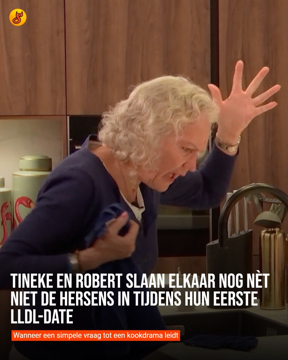Tineke en Robert slaan elkaar nog nèt niet de hersens in tijdens hun eerste LLDL-date