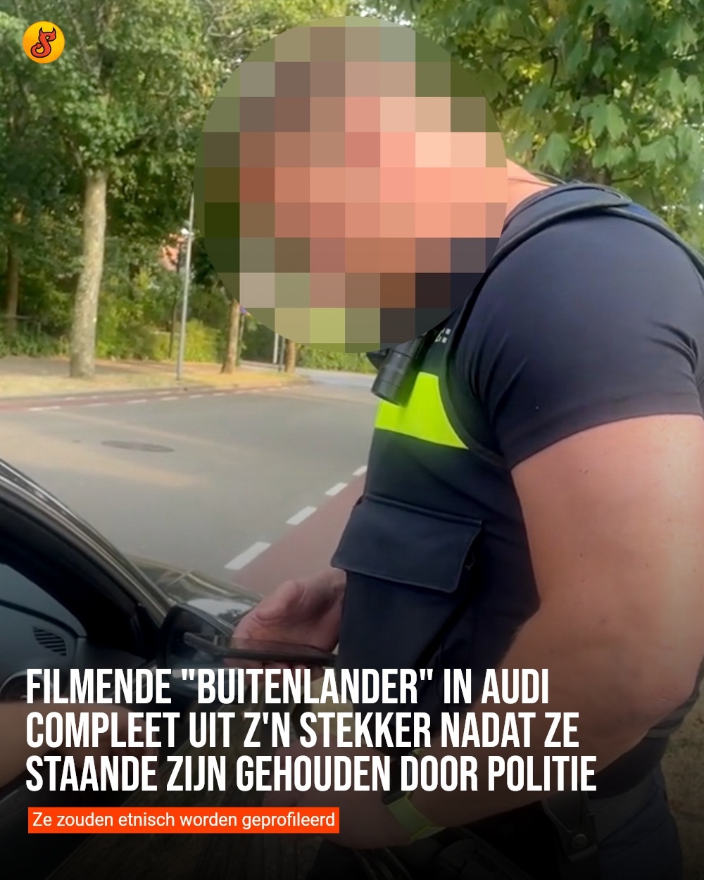 Filmende "buitenlander" in Audi compleet uit z'n stekker nadat ze staande zijn gehouden door politie