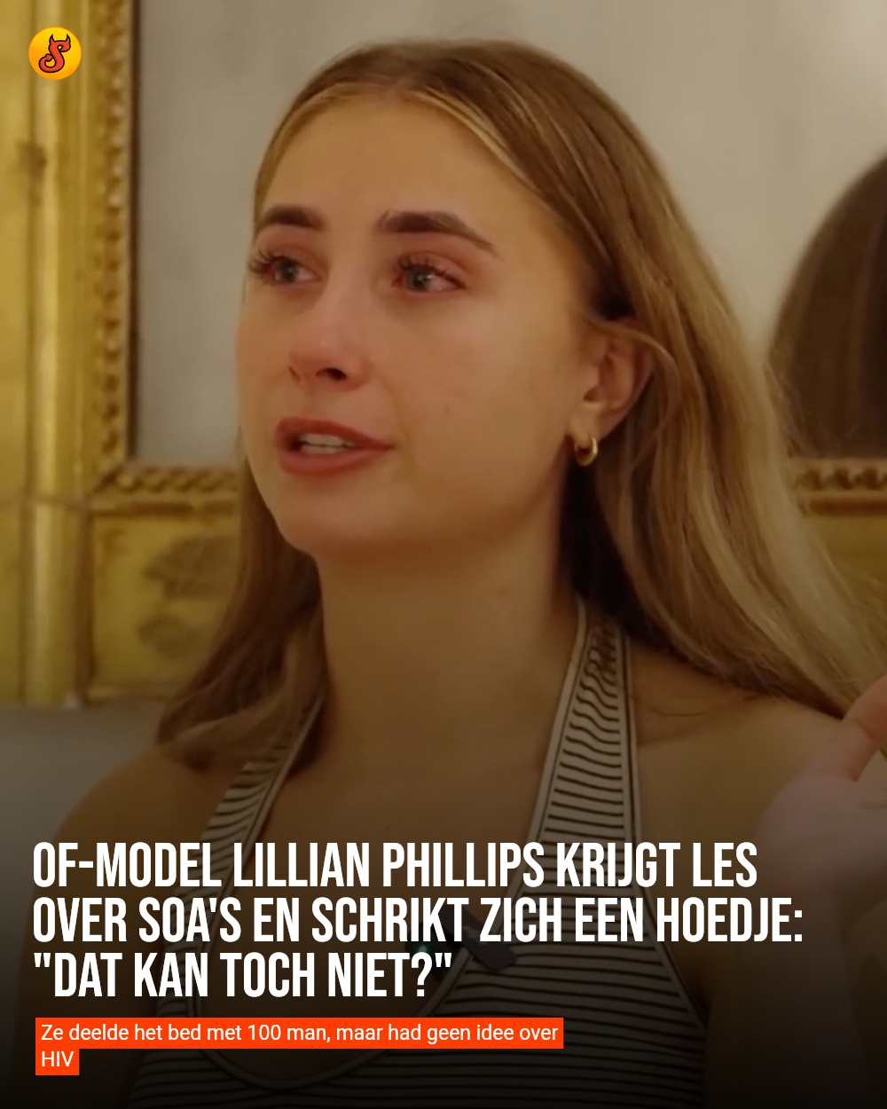 OF-model Lillian Phillips krijgt les over soa's en schrikt zich een hoedje: "Dat kan toch niet?"
