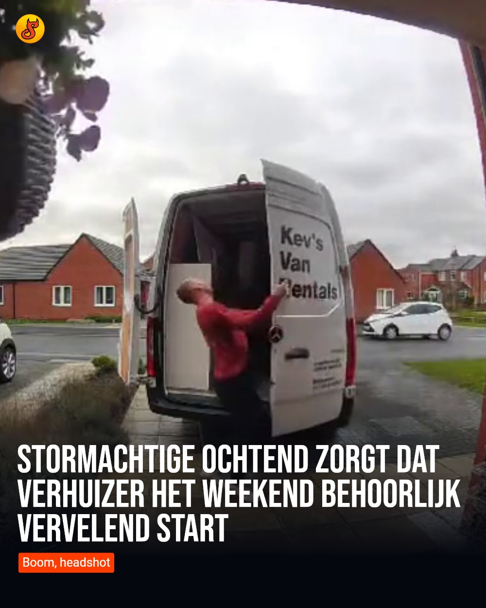 Stormachtige ochtend zorgt dat verhuizer het weekend behoorlijk vervelend start