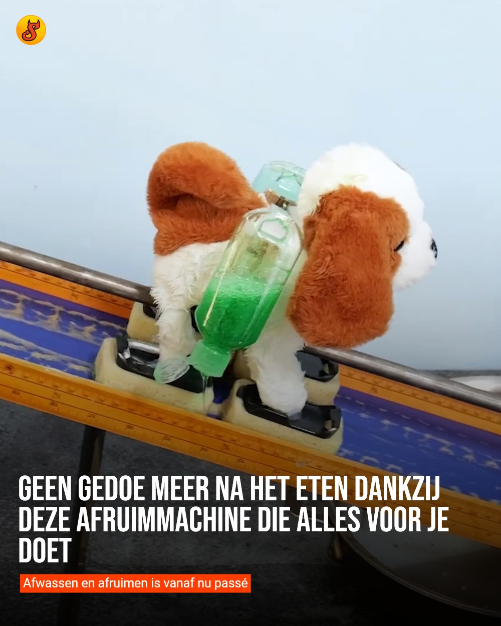 Geen gedoe meer na het eten dankzij deze afruimmachine die ALLES voor je doet