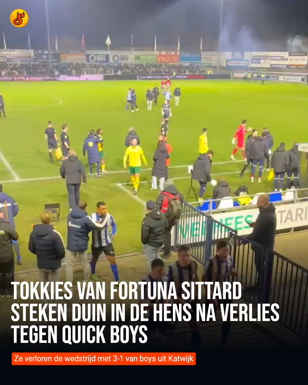 Tokkies van Fortuna Sittard steken duin in de hens na verlies tegen Quick Boys