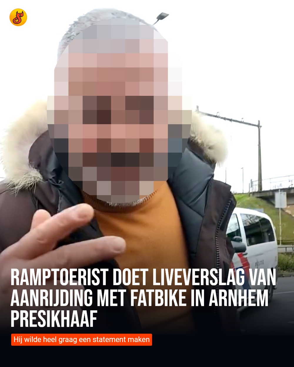 Ramptoerist doet liveverslag van aanrijding met fatbike in Arnhem Presikhaaf