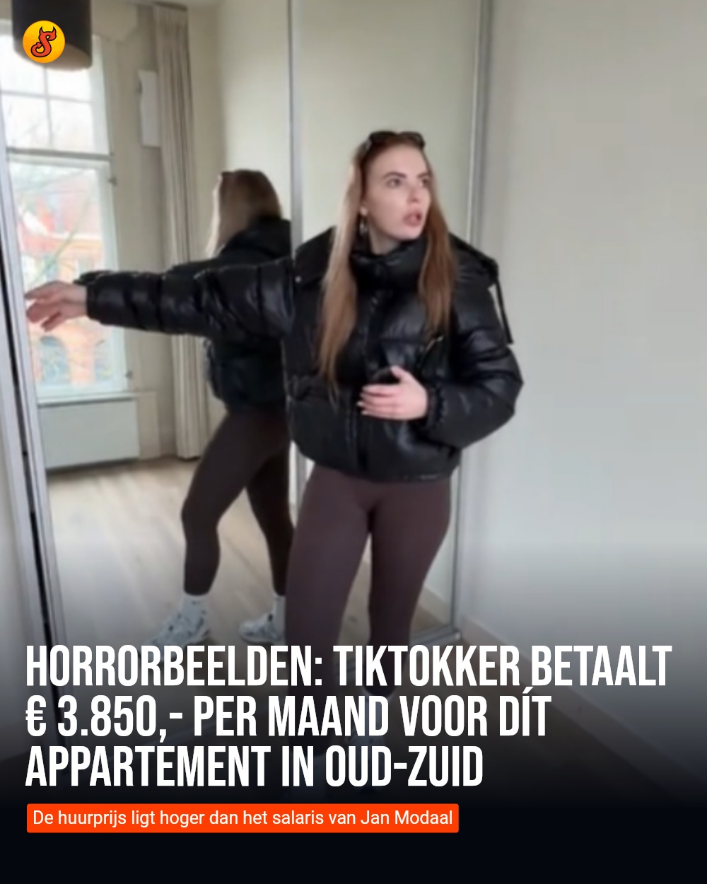 Horrorbeelden: TikTokker betaalt € 3.850,- per maand voor dít appartement in Oud-Zuid