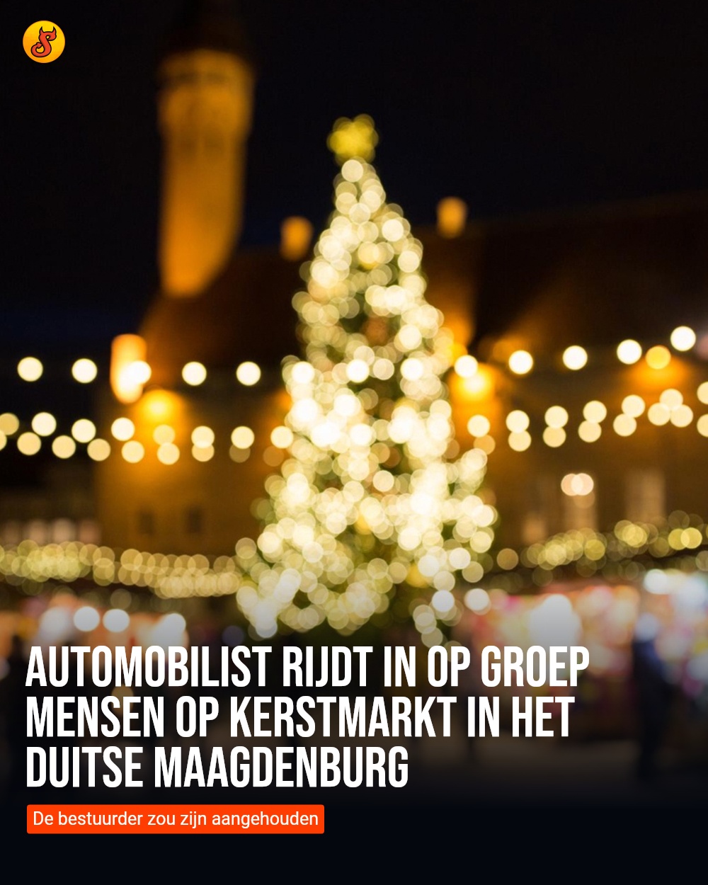 Automobilist rijdt in op groep mensen op kerstmarkt in het Duitse Maagdenburg