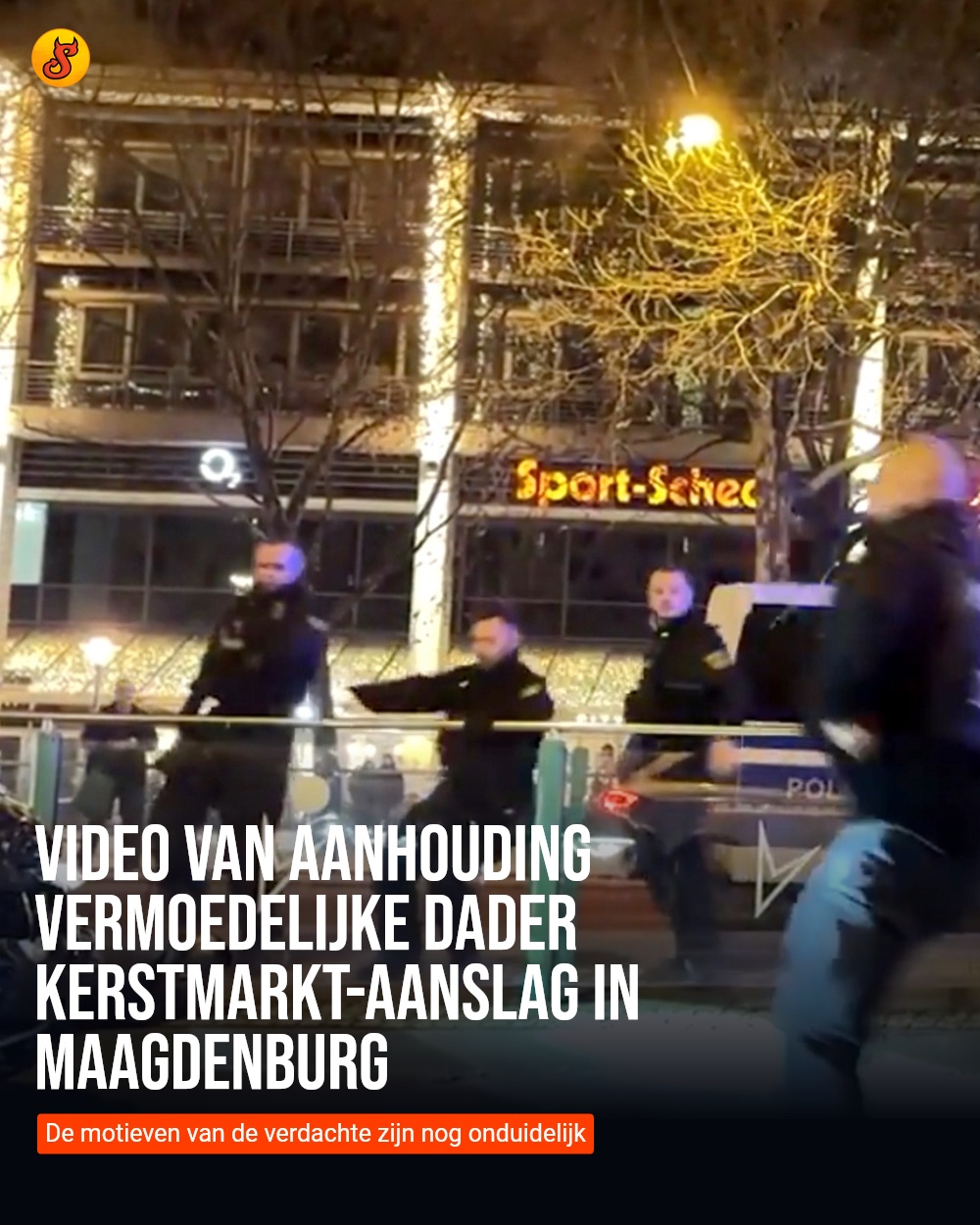Video van aanhouding vermoedelijke dader kerstmarkt-aanslag in Maagdenburg