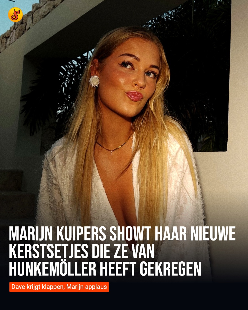 Marijn Kuipers showt haar nieuwe kerstsetjes die ze van Hunkemöller heeft gekregen