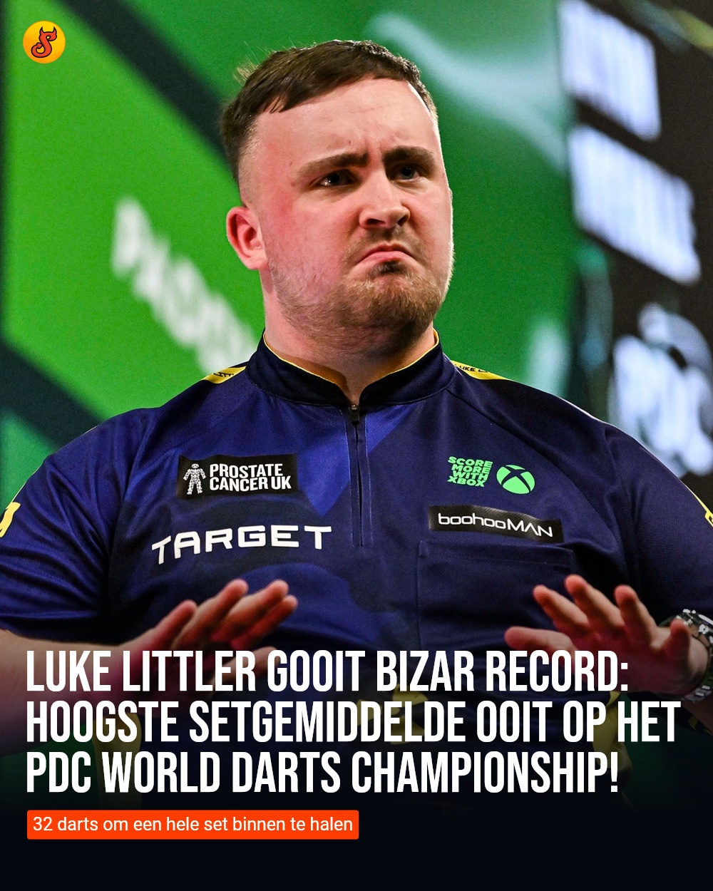 Luke Littler gooit bizar record: Hoogste setgemiddelde ooit op het PDC World Darts Championship!
