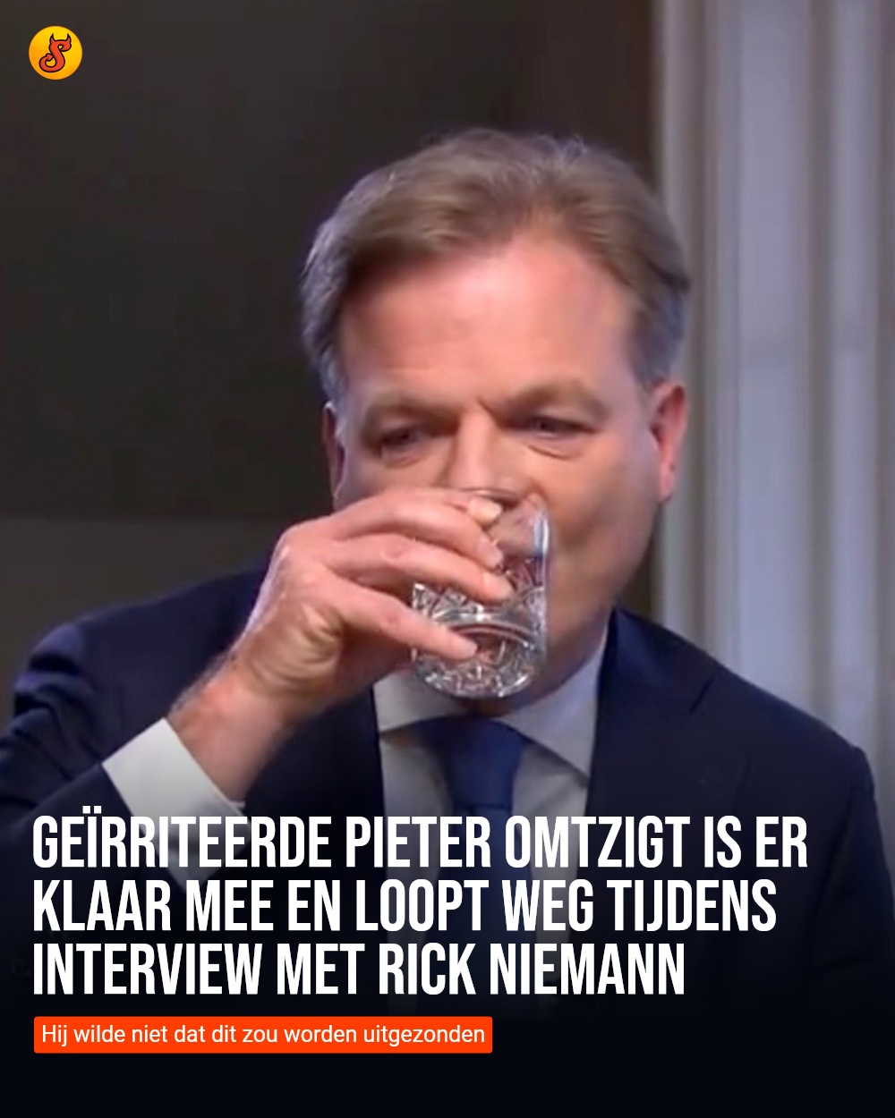 Geïrriteerde Pieter Omtzigt is er klaar mee en loopt weg tijdens interview met Rick Niemann