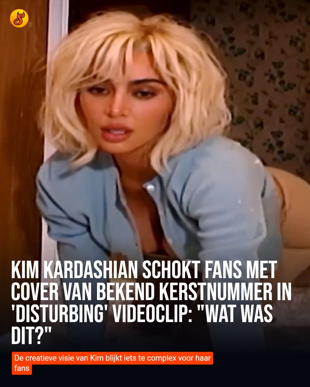 Kim Kardashian schokt fans met cover van bekend kerstnummer in 'disturbing' videoclip: "Wat was dit?"